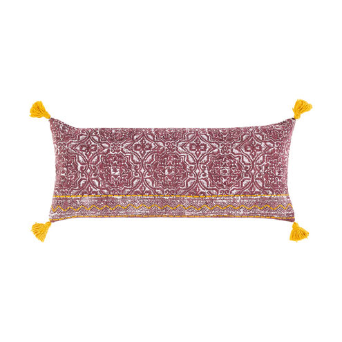 Dayna 32 X 14 inch Beige/Saffron/Burgundy Pillow Kit, Lumbar