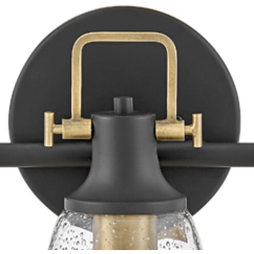 Easton 3 Light 24 inch Black with Heritage Brass Vanity Light Wall Light
