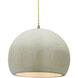 Radiance LED 12.25 inch White Crackle and Antique Brass Pendant Ceiling Light