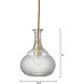 Olive Carafe 1 Light 7 inch Clear with Brass Pendant Ceiling Light