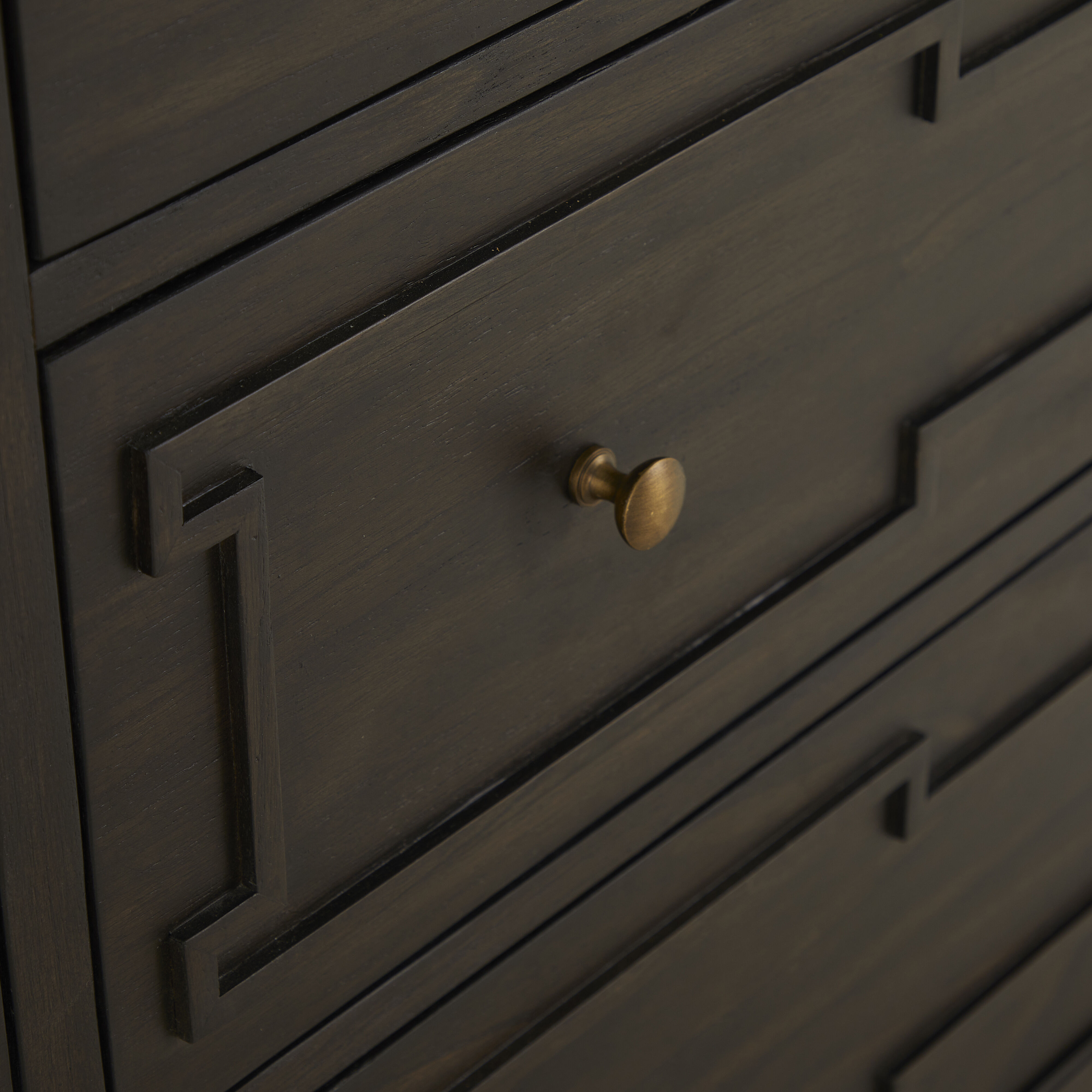 Glenwood Cerused Brown and Brushed Antique Brass Dresser