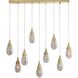 Giselle 9 Light 51 inch Antique Brass Linear Multi-Port Chandelier Ceiling Light