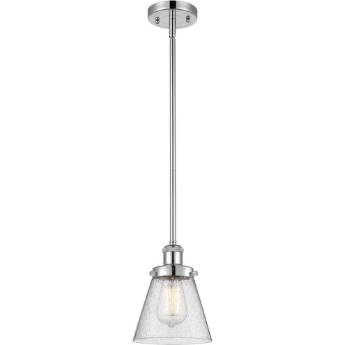 Ballston Small Cone LED 6 inch Polished Chrome Pendant Ceiling Light in Seedy Glass, Ballston