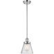 Ballston Small Cone LED 6 inch Polished Chrome Pendant Ceiling Light in Seedy Glass, Ballston