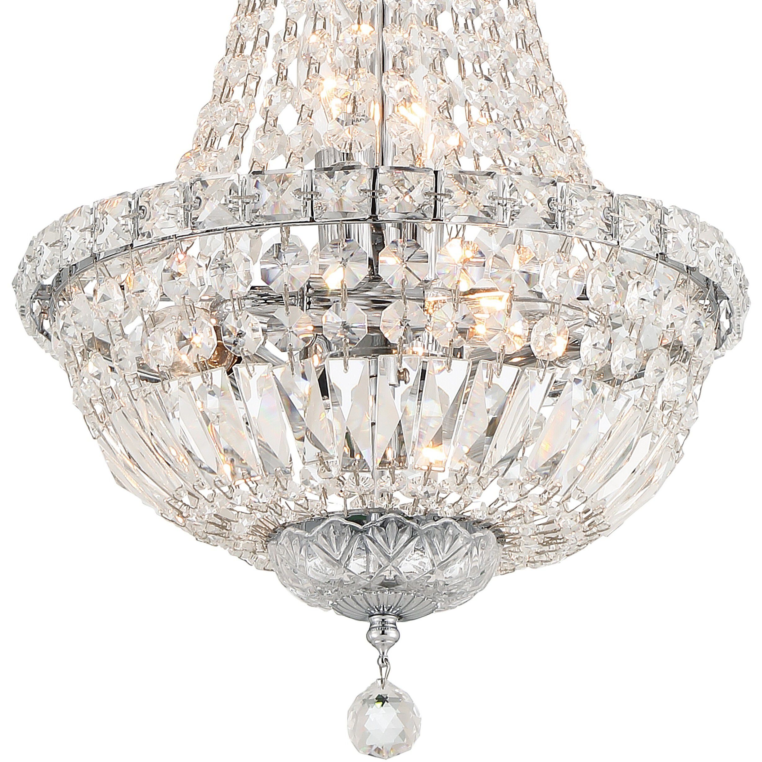 Roslyn 5 Light 12 inch Polished Chrome Mini Chandelier Ceiling Light