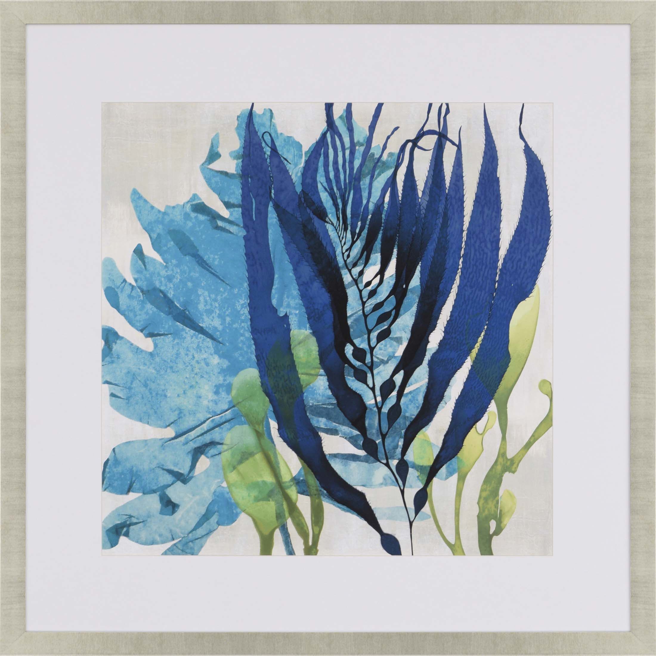 Sea Nature Blue and Turquoise and Green and Beige Framed Art