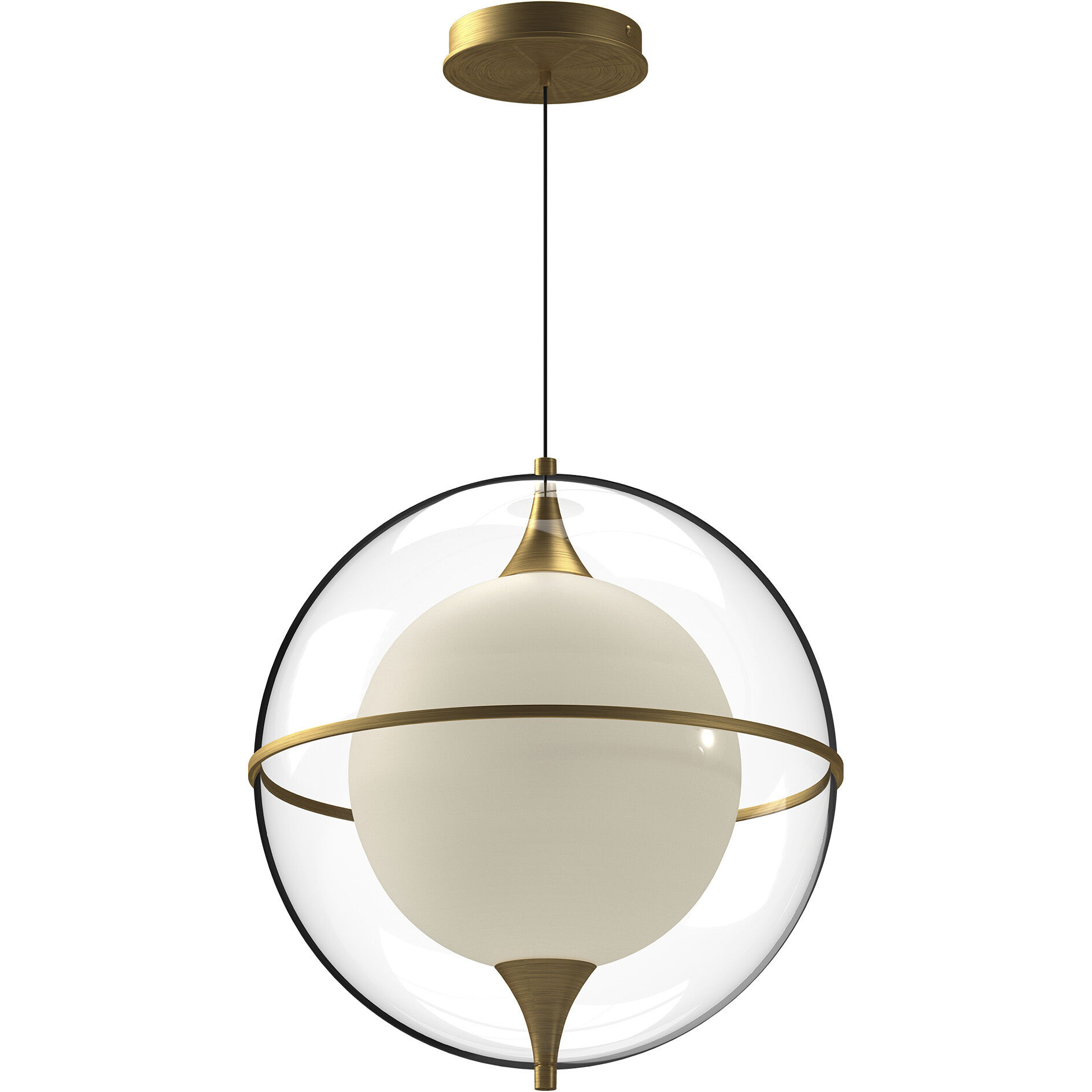 Aries LED 16 inch Brushed Gold Pendant Ceiling Light