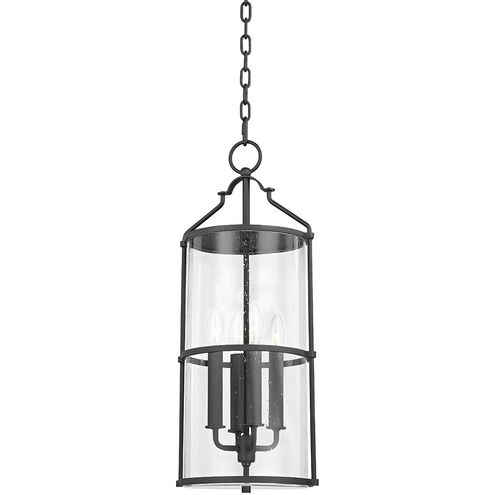 Burbank 4 Light 10 inch Texture Black Outdoor Pendant in Textured Black