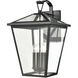 Main Street 4 Light 23 inch Black Outdoor Wall Sconce