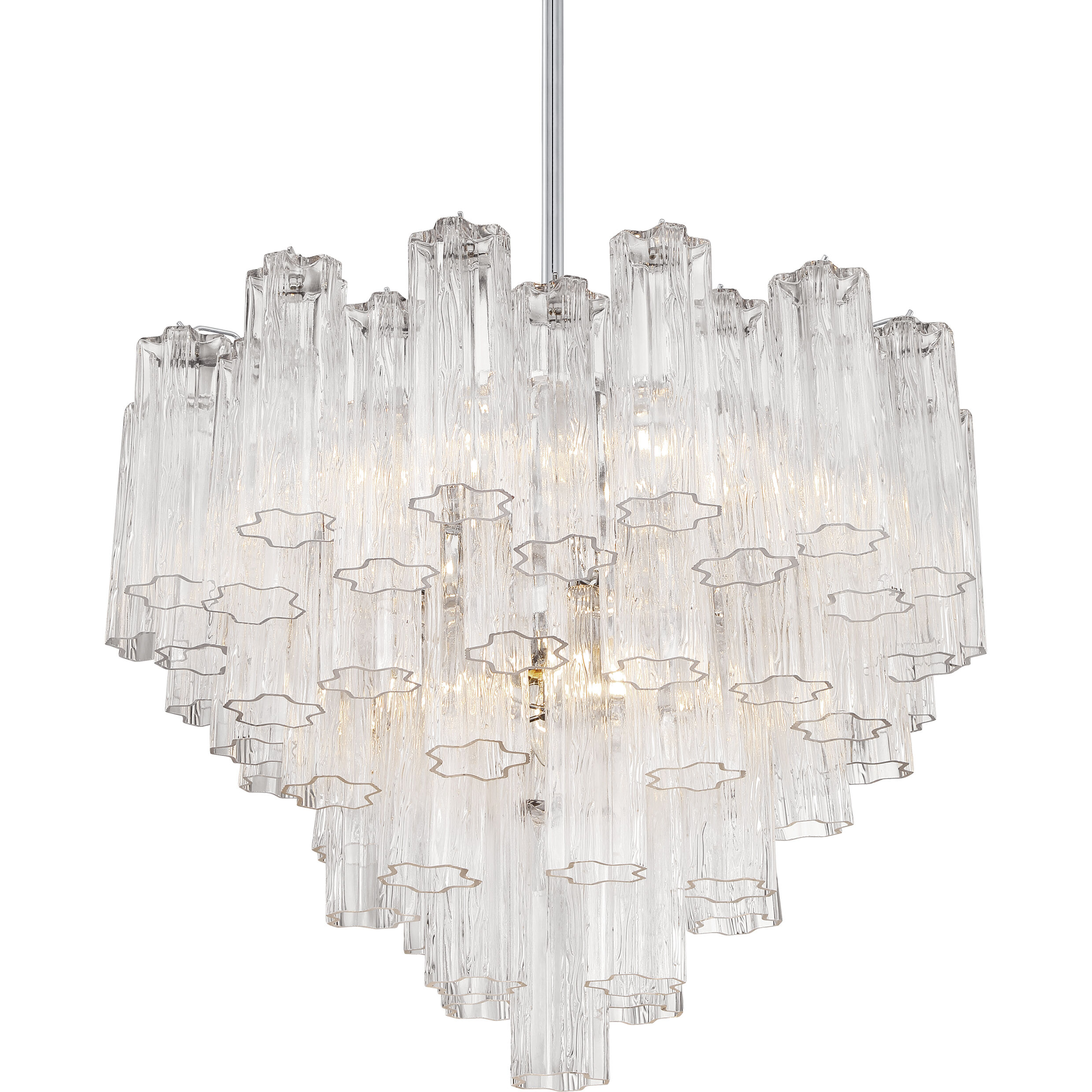 Addis 12 Light 26.75 inch Polished Chrome Chandelier Ceiling Light in Tronchi Glass Clear