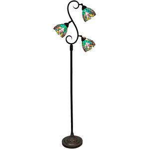 Alassio Teal 73 inch 75.00 watt Tiffany Bronze Floor Lamp Portable Light