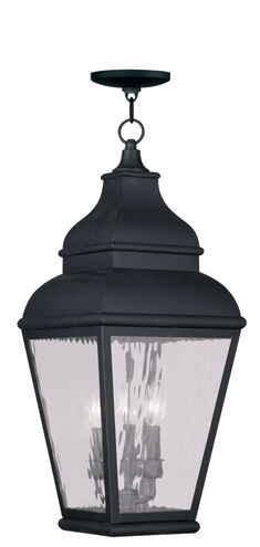 Exeter 3 Light 10 inch Black Outdoor Pendant Lantern