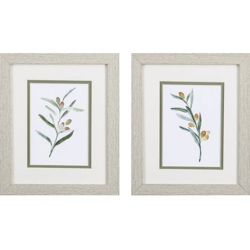 Florals Collection Green Framed Art