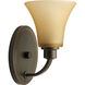 Joy 1 Light 6 inch Antique Bronze Bath Vanity Wall Light in Etched Light Umber