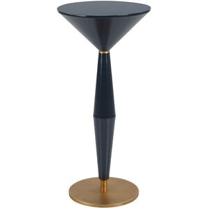 Luster 25.5 X 11.75 inch Navy Blue with Antique Brass Accents Accent Table