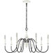 Val de Loire 8 Light 36 inch White with Black Chandelier Ceiling Light