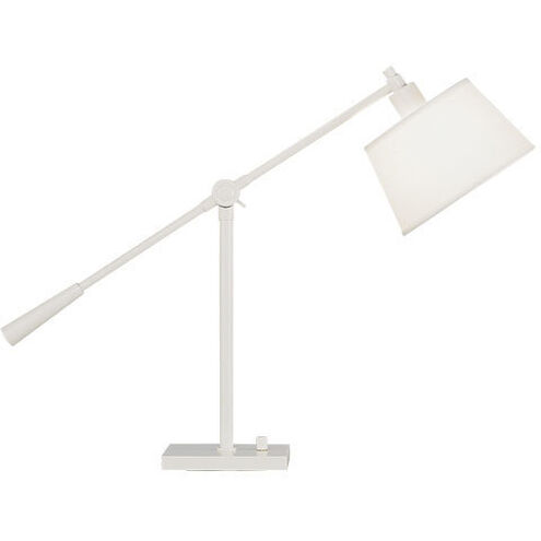 Robert Abbey Real Simple 16 inch 100 watt Stardust White Powder Coat Table Lamp Portable Light in White Mont Blanc 1803 - Open Box