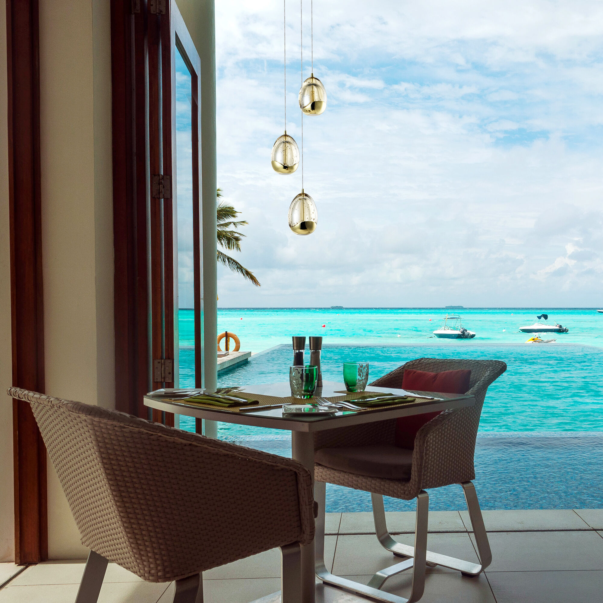 Artisan Collection/VENEZIA Series 7.5 inch Gold Pendant Ceiling Light