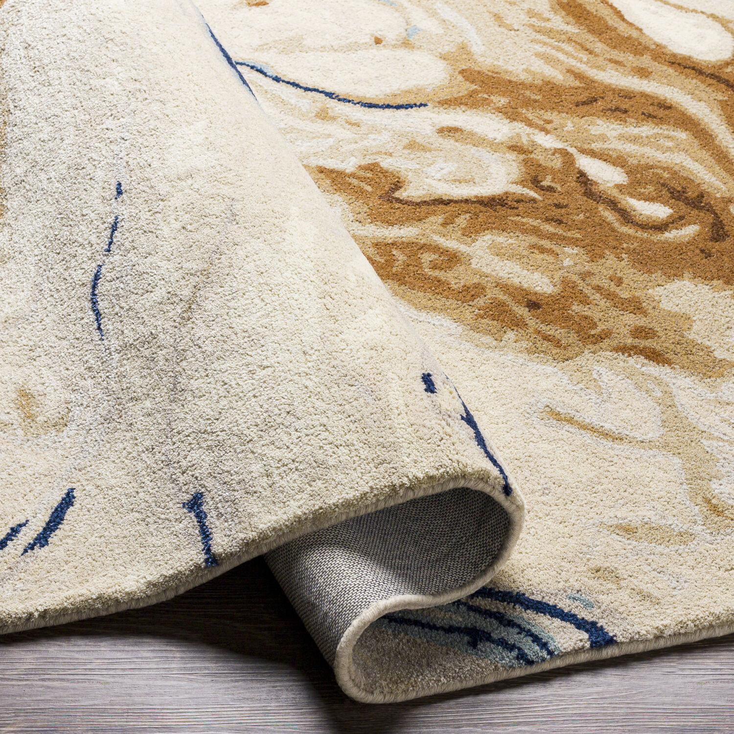 Kavita 90 X 60 inch Dark Brown Rug in 5 x 8, Rectangle