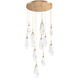 Aalto LED 33.3 inch Novel Brass Chandelier Ceiling Light, Round Multi-Port