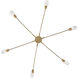 Atera LED 60 inch Heritage Brass Chandelier Ceiling Light, Single Tier