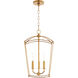 Mantle 3 Light 12 inch Gold Leaf Entry Ceiling Light