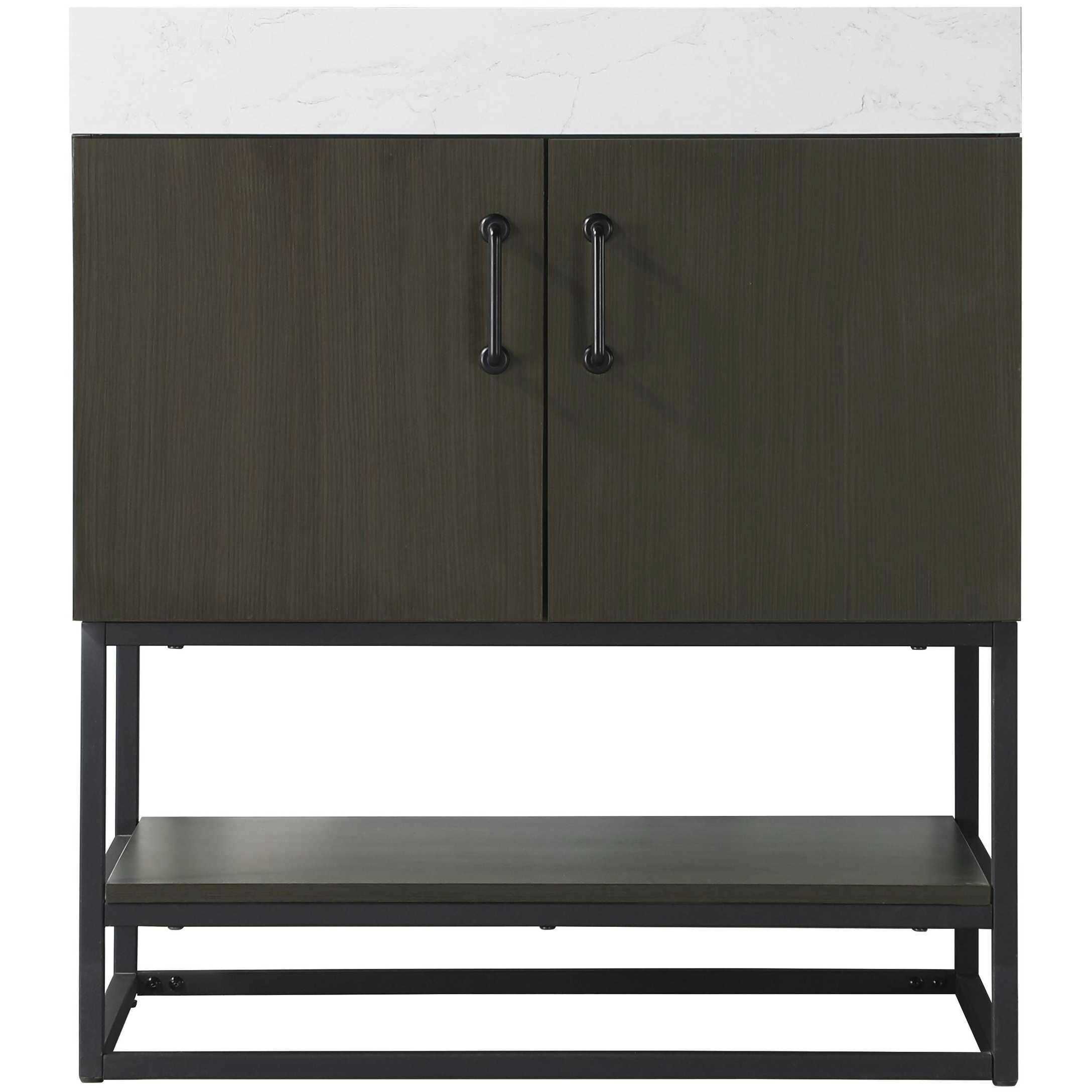 Caroline 30 X 34 inch Mocha Brown Bathroom Vanity Cabinet