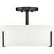 Halle 3 Light 14.5 inch Black Semi-flush Mount Ceiling Light