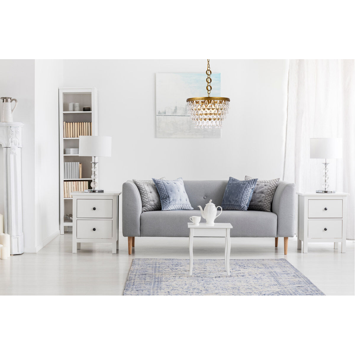 Nordic 5 Light 19 inch Brass Pendant Ceiling Light