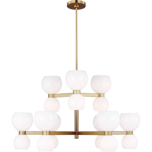 kate spade new york Londyn 18 Light 36.5 inch Burnished Brass with Milk White Glass Chandelier Ceiling Light