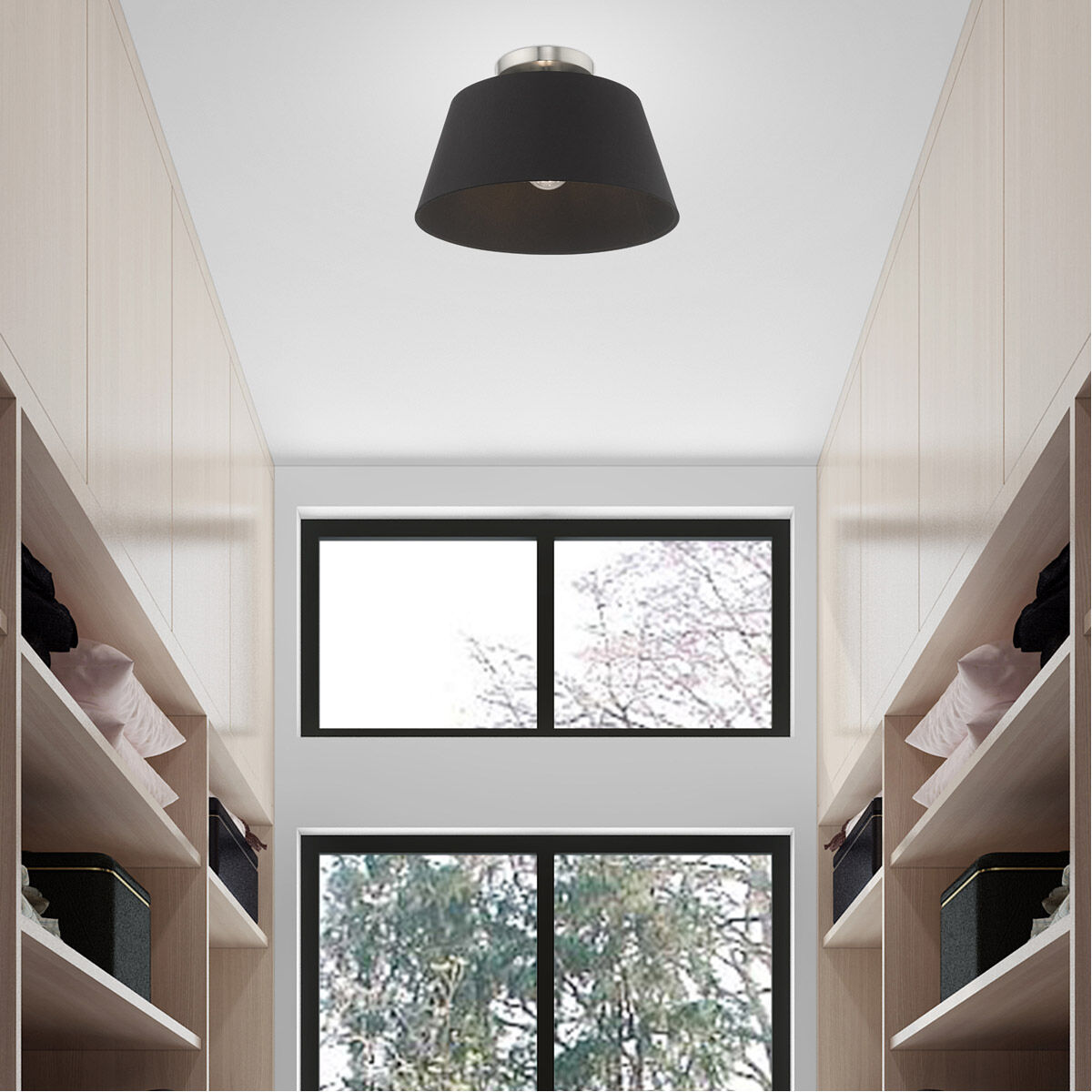 Belclaire 1 Light 13 inch Brushed Nickel Semi-Flush Mount Ceiling Light