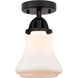 Nouveau 2 Bellmont LED 6 inch Matte Black Semi-Flush Mount Ceiling Light in Matte White Glass