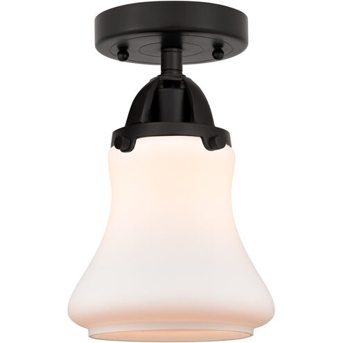 Nouveau 2 Bellmont LED 6 inch Matte Black Semi-Flush Mount Ceiling Light in Matte White Glass