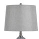 Steel 30.75 inch 100 watt Brushed Nickel and Silver Glass and Grey Table Lamp Portable Light