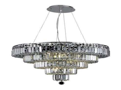 Maxime 14 Light 26 inch Chrome Dining Chandelier Ceiling Light in Clear, Elegant Cut