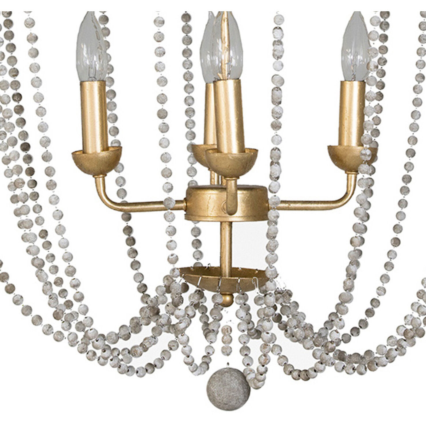 Whitney 4 Light 24 inch Vintage Gold / Antique White Chandelier Ceiling Light