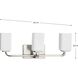 Cowan 3 Light 24 inch Brushed Nickel Bath Vanity Wall Light