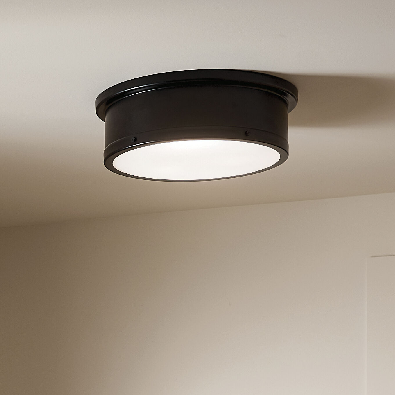 Serca 3 Light 18 inch Black Flush Mount Ceiling Light