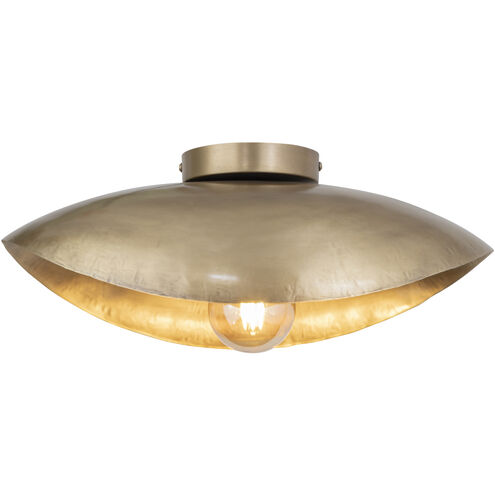 Maverick 1 Light 17.5 inch Antique Brass Flush Mount Ceiling Light