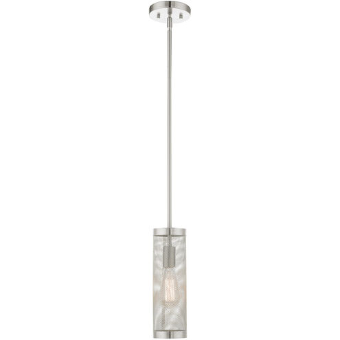 Industro 1 Light 5 inch Brushed Nickel Pendant Ceiling Light