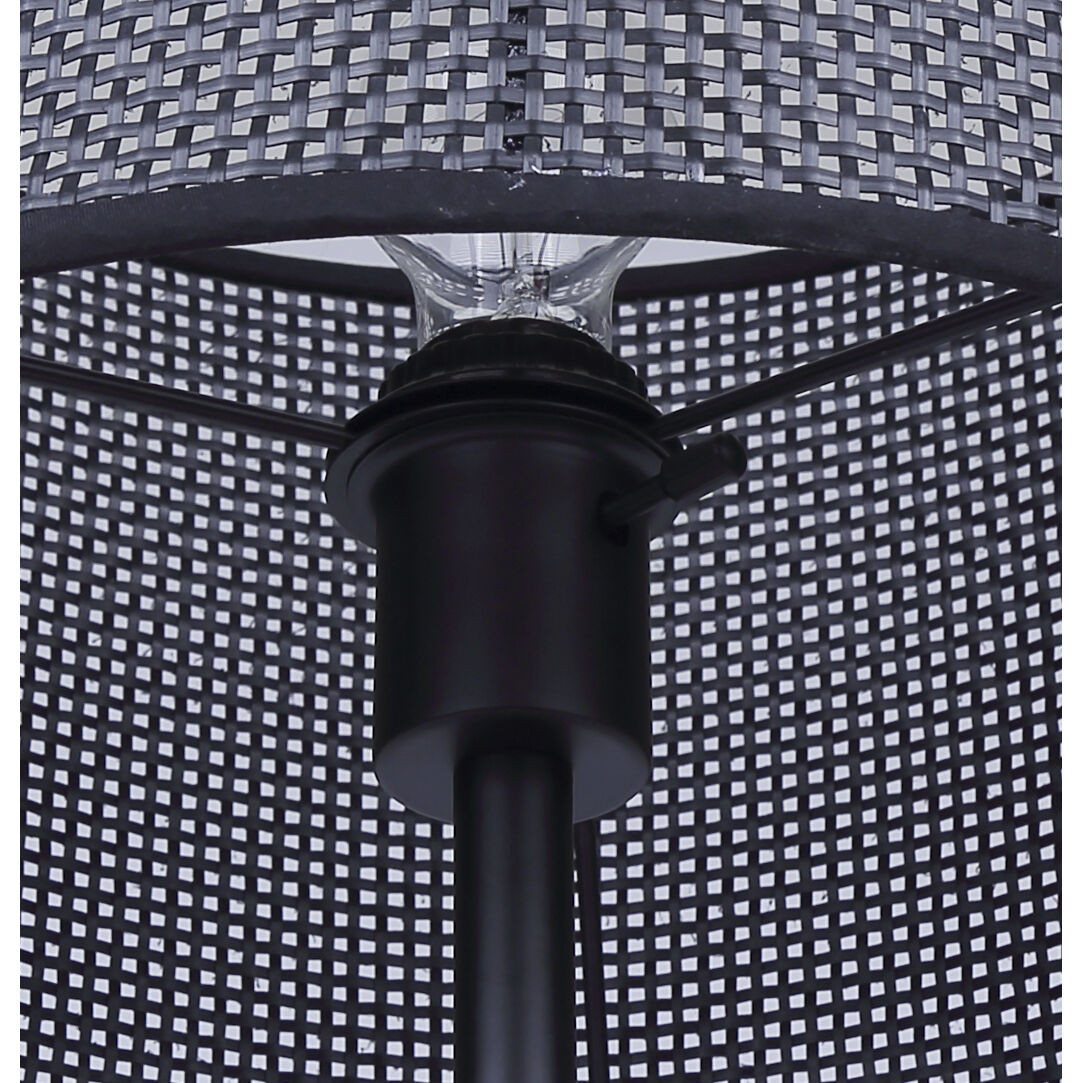 Bellamy 22 inch 100.00 watt Matte Black Table Lamp Portable Light in Black Faux Rattan