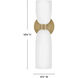 Lisa McDennon Tallulah LED 5.5 inch Lacquered Brass Bath Light Wall Light in 3000K, Etched Opal, 5W, Two Light, Sconce