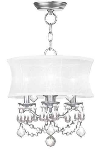 Newcastle 3 Light 13 inch Brushed Nickel Convertible Mini Chandelier/Ceiling Mount Ceiling Light