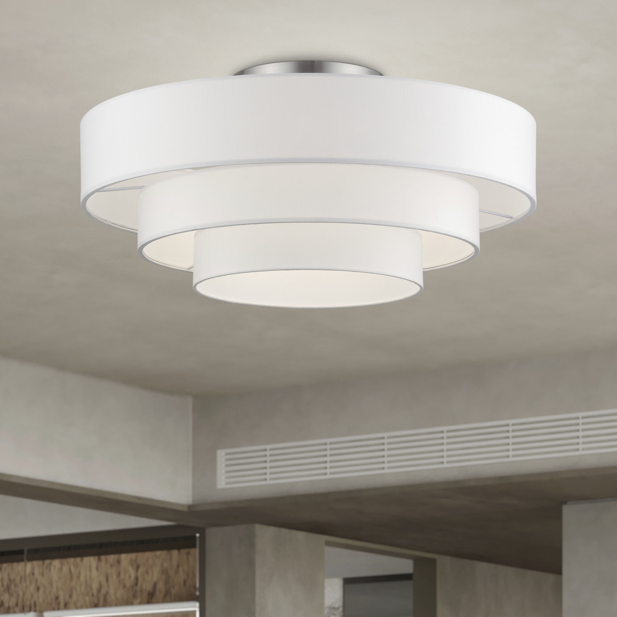 Manorwood 5 Light 28 inch Brushed Nickel Semi-Flush Ceiling Light
