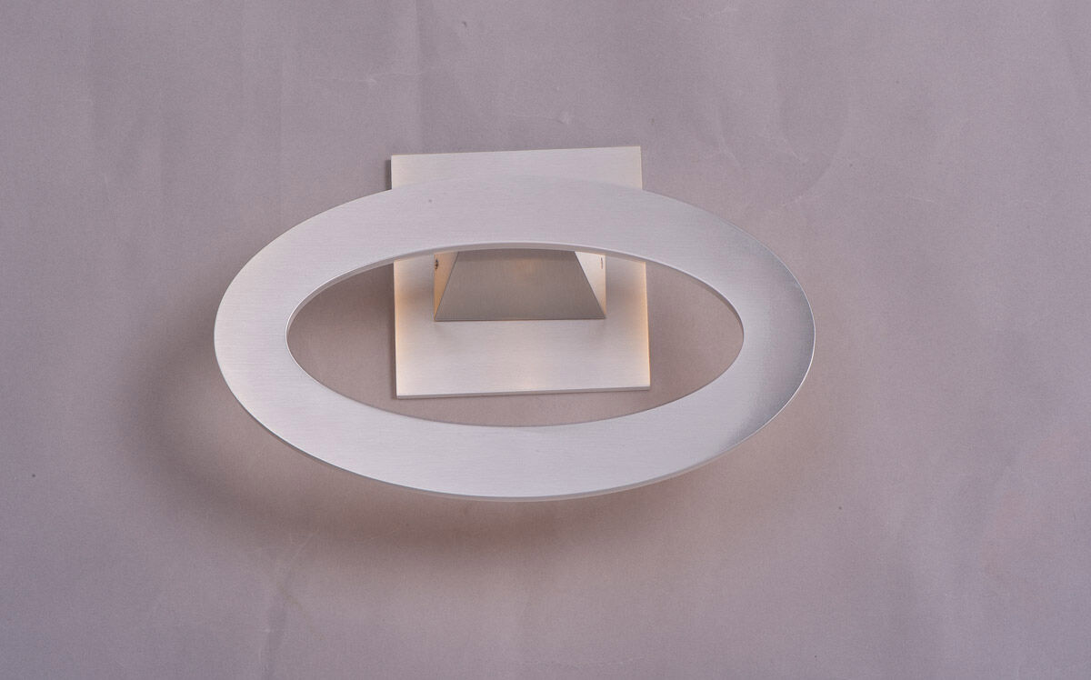 Alumilux Ellipse Wall Sconce Wall Light in Satin Aluminum
