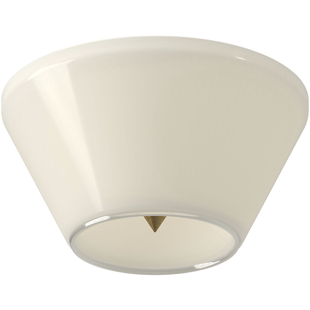 Holt LED 7.25 inch Brushed Gold/Glossy Opal Glass Flush Mount Ceiling Light