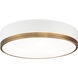 Trydor 3 Light 16 inch White and Aged Gold Brass Flush Mount Ceiling Light