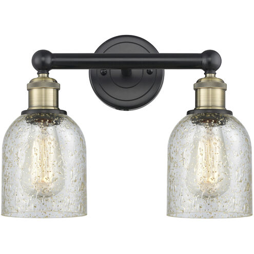 Caledonia 2 Light 14 inch Black Antique Brass Bath Vanity Light Wall Light in Mica