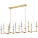 Gaultier 12 Light 56.75 inch Mondern Gold Linear Chandelier Ceiling Light in Modern Gold