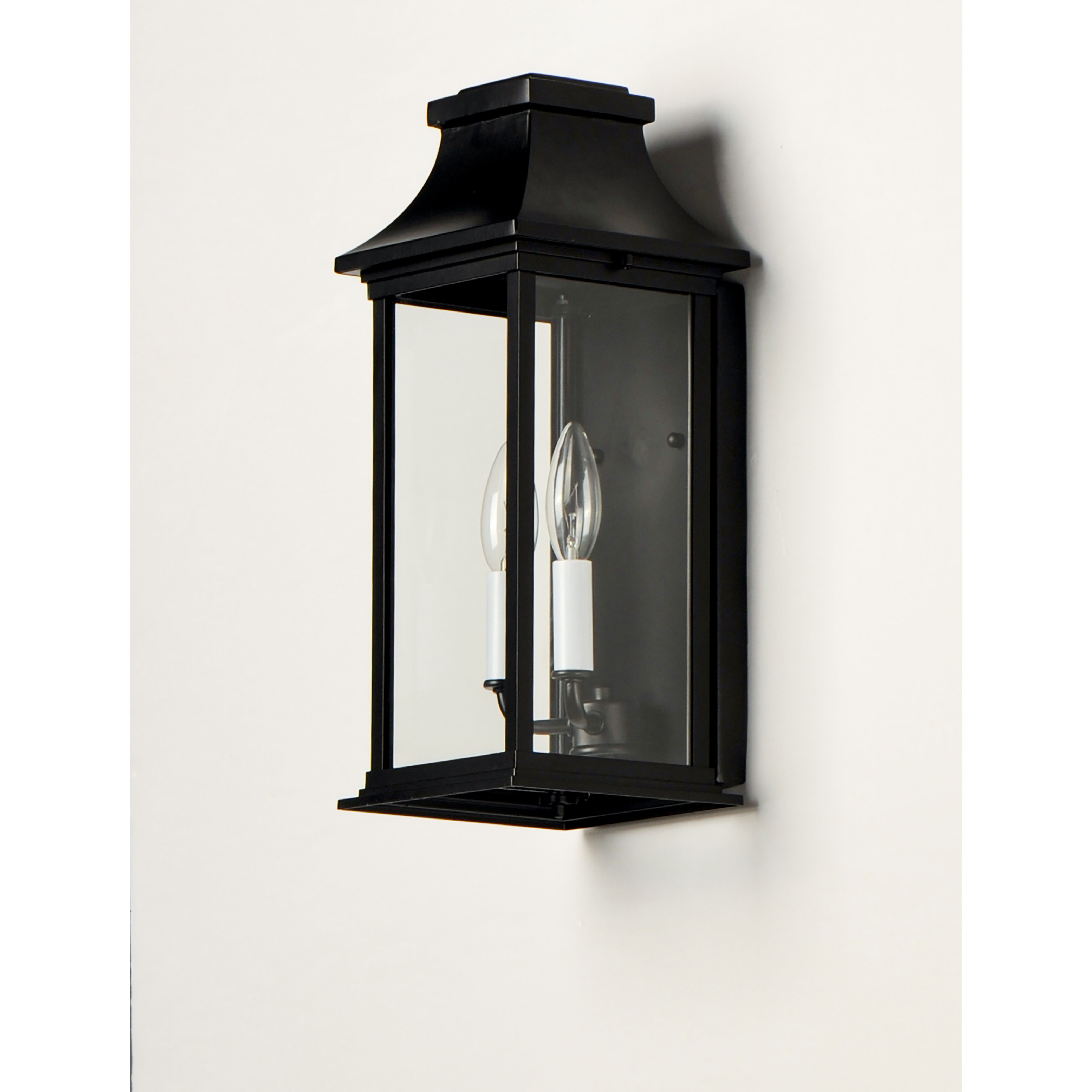 Vicksburg 2 Light 16.25 inch Black Outdoor Wall Mount